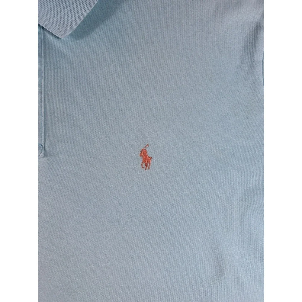 Vintage Polo Ralph Lauren Light Blue Interlock Short Sleeve Polo Shirt Men's L